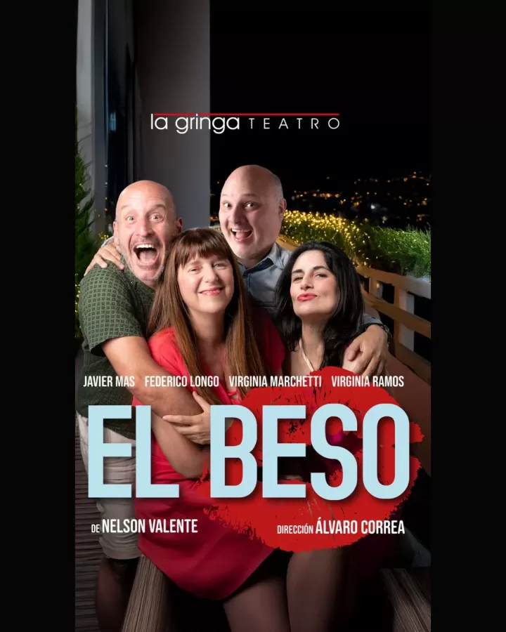 Afiche de la obra El beso en La Gringa Teatro, Montevideo