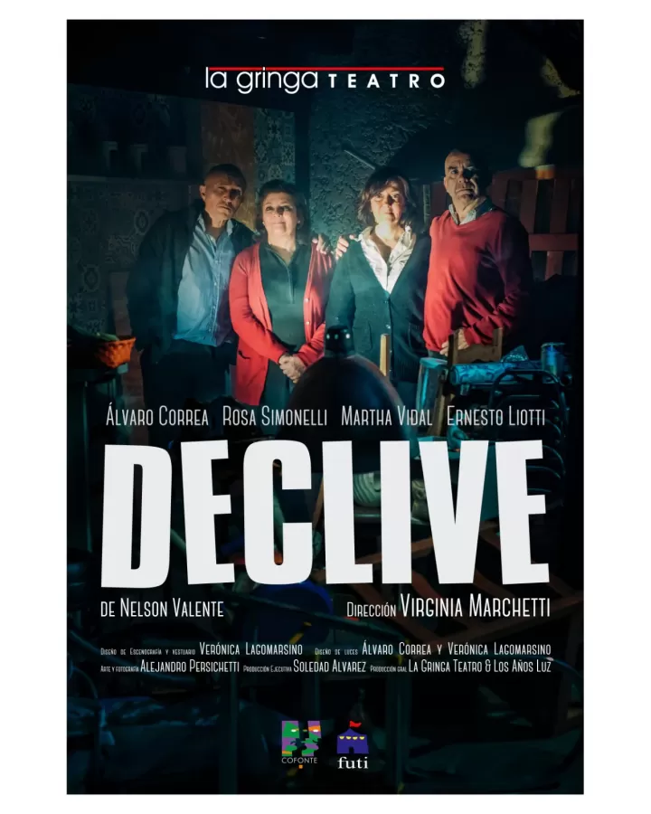 Afiche de prensa de Declive con el elenco